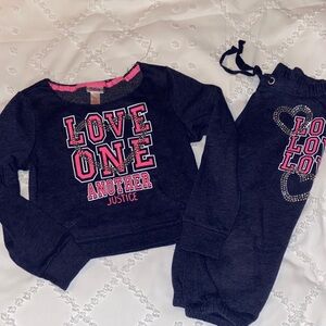 Justice Kids Blue and Pink Joggers Set